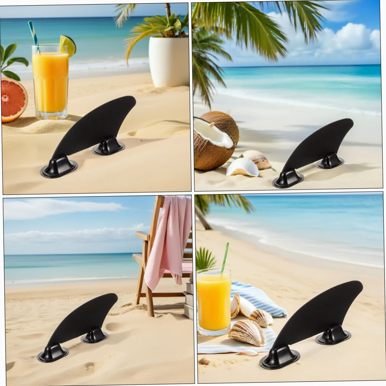 2 Aletas De Repuesto para Tabla De Paddle Surf Aletas Inflables Central Desmontable Accesorios para Tabla De Surf De Repuesto De PVC Color Negro