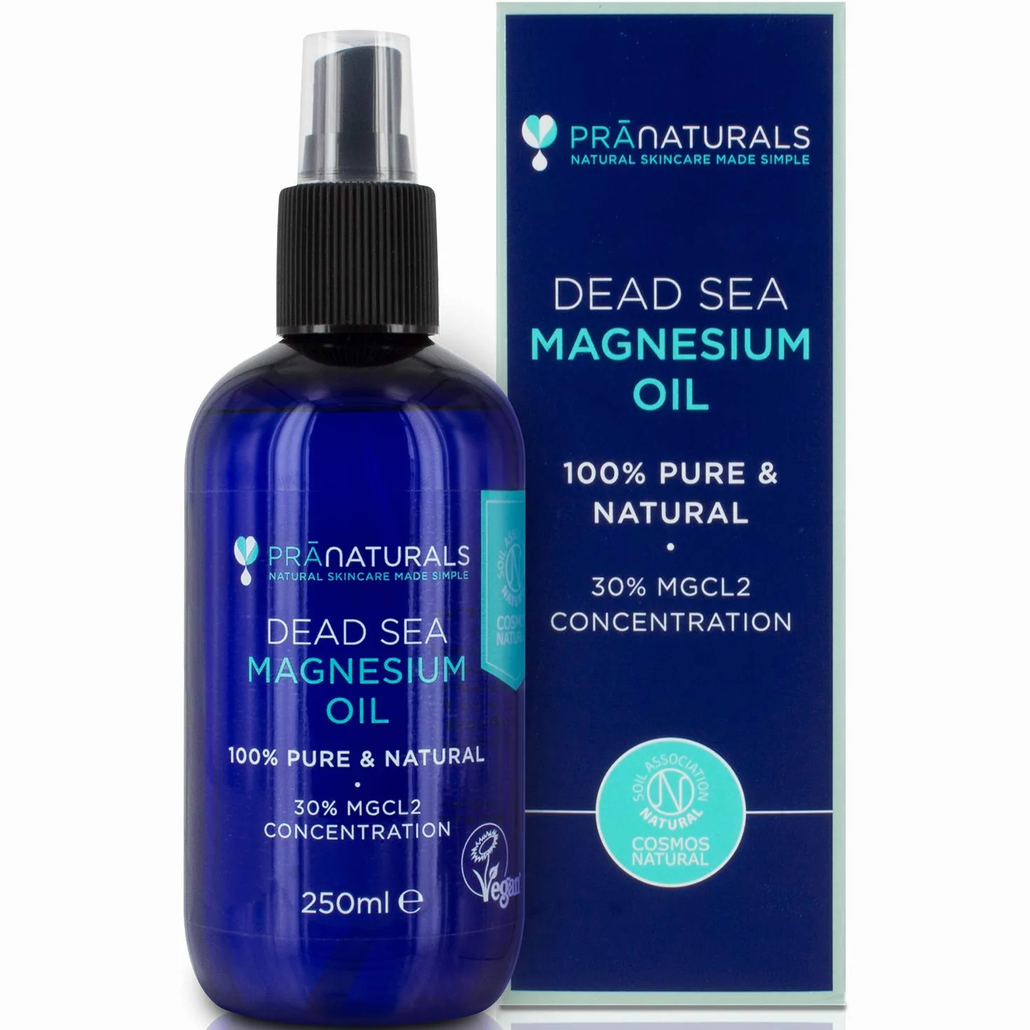 PraNaturals Dead Sea Magnesium Oil Spray 250ml Cosmos Natural Vegan