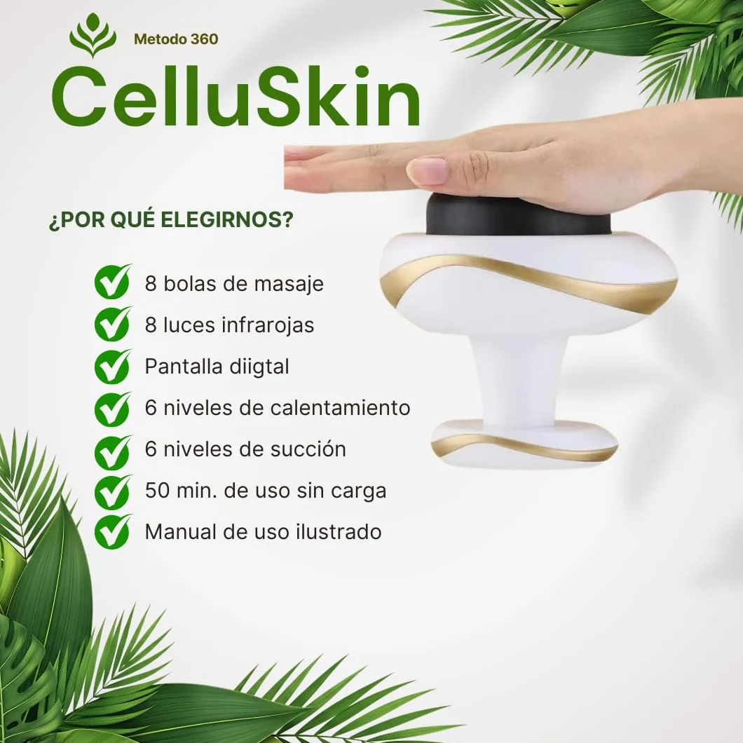 Masajeador Anticelulitico Reductor Potente, Reafirmante Corporal Flacidez, Vacumterapia
