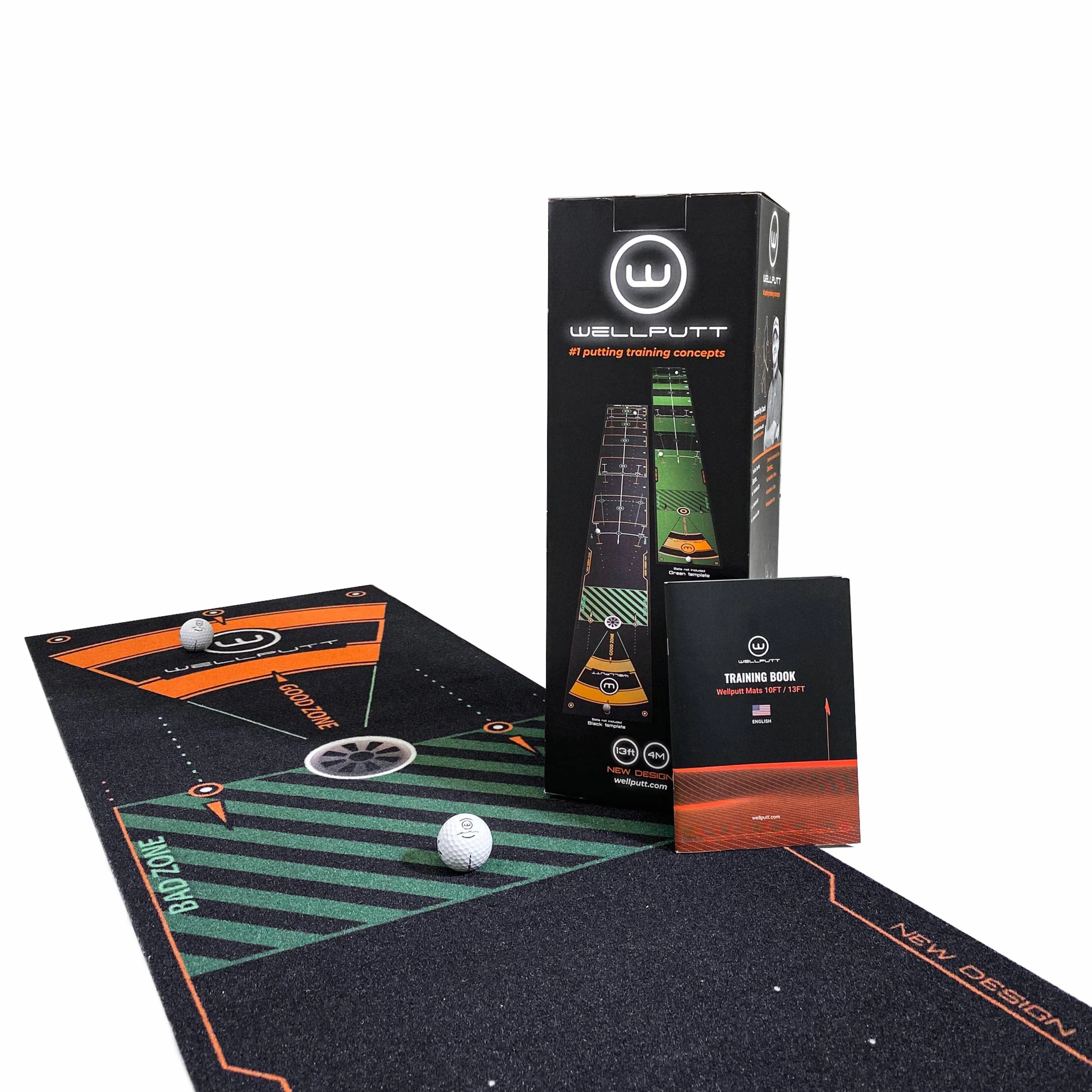 WELLPUTT - Alfombra de Putting Entrenamiento Golf - 4m Negro