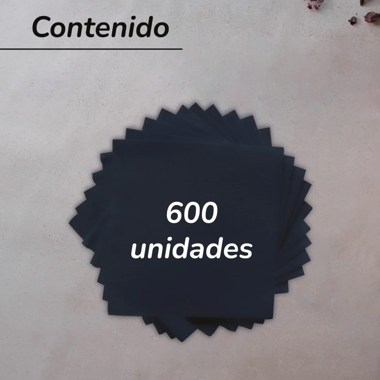 Pack 600 Servilletas de Papel Desechables Negras 10x10 cm - Hostelnovo