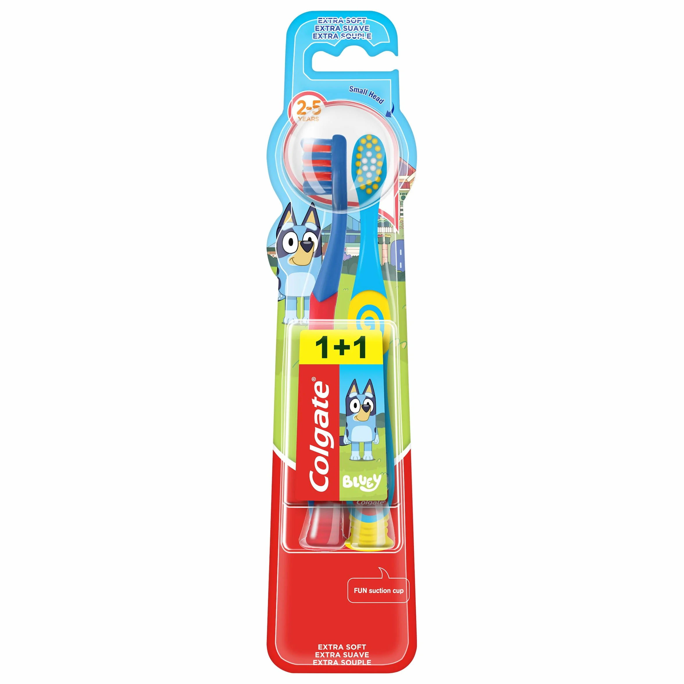 Colgate Cepillos de dientes Kids Bluey 2-5 años Pack 12 x 2, cabezal pequeño, filamentos extra suaves