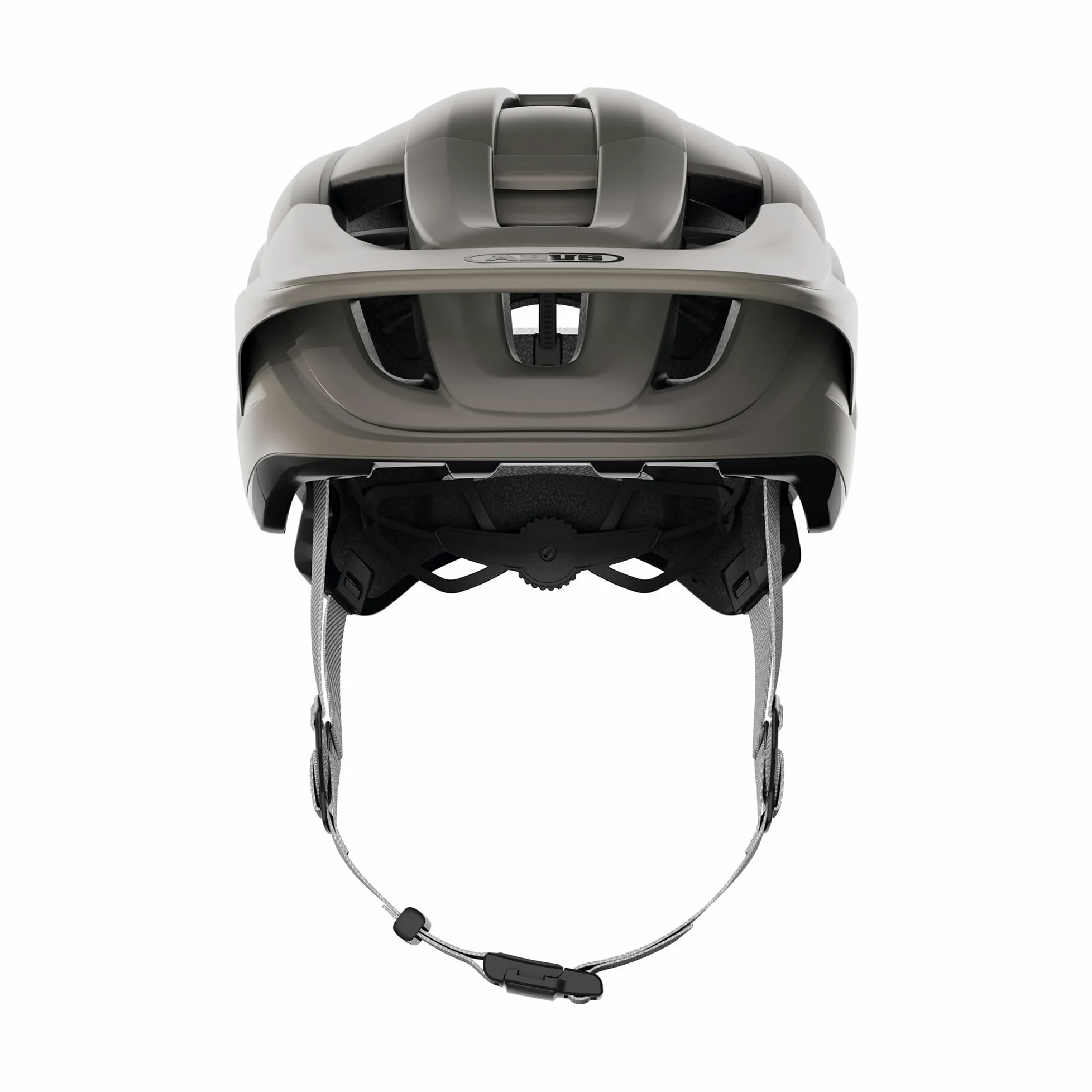 ABUS Cliffhanger Casco MTB, Dust Grey, Talla M | Casco MTB para singletrail y enduro, cierre magnético, visera ajustable, almohadillas lavables