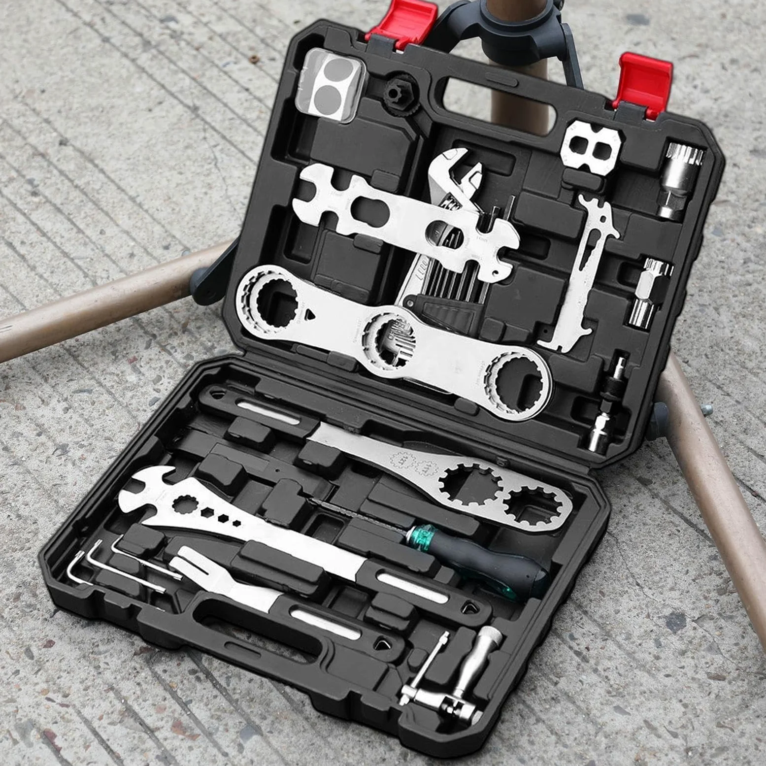 Kit De Herramientas Para Bicicleta Destornillador De Alta Resistencia Con | Kit de reparación para bicicletas Para Cadena, Freno, Sillín, Neumático, Taller Y Gar