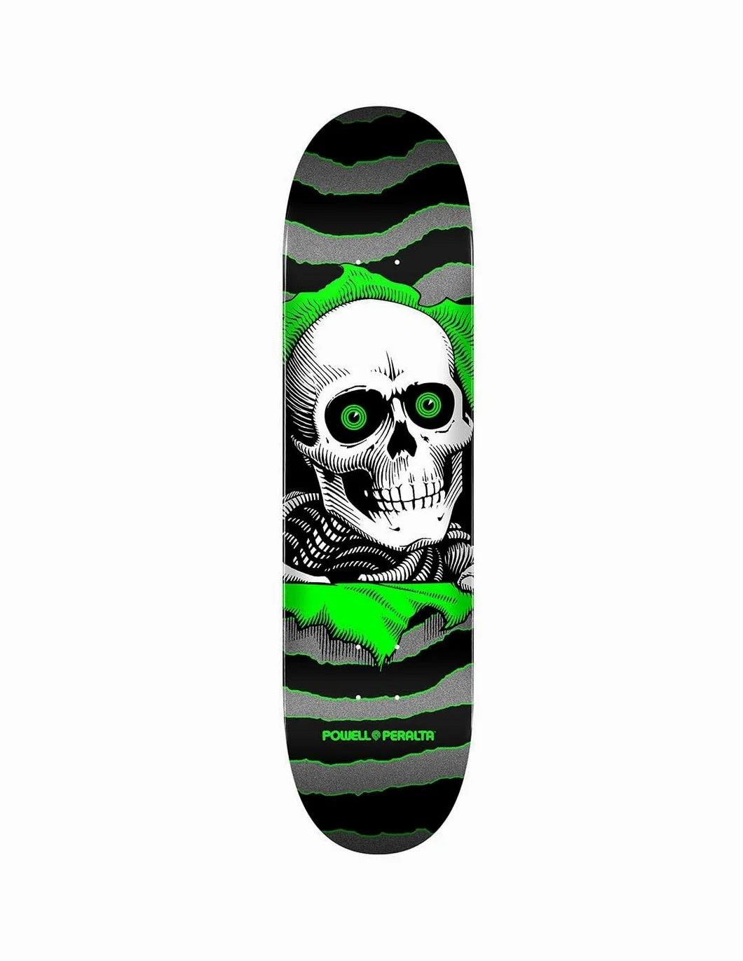 Powell Peralta PP - Desgarrador de cubierta de monopatín One Off Plata/Verde 20.3 cm