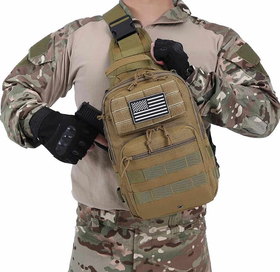 Pequeña mochila táctica militar para hombre, bolsa cruzada CCW Sling Bag 10L
