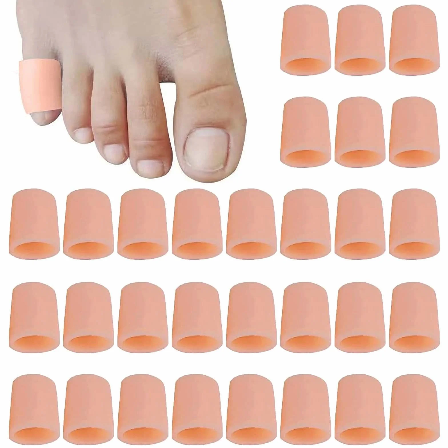 Protector Dedos Pie Silicona 30 Piezas Separadores Dedos Superpuestos Callos Durezas Ampollas