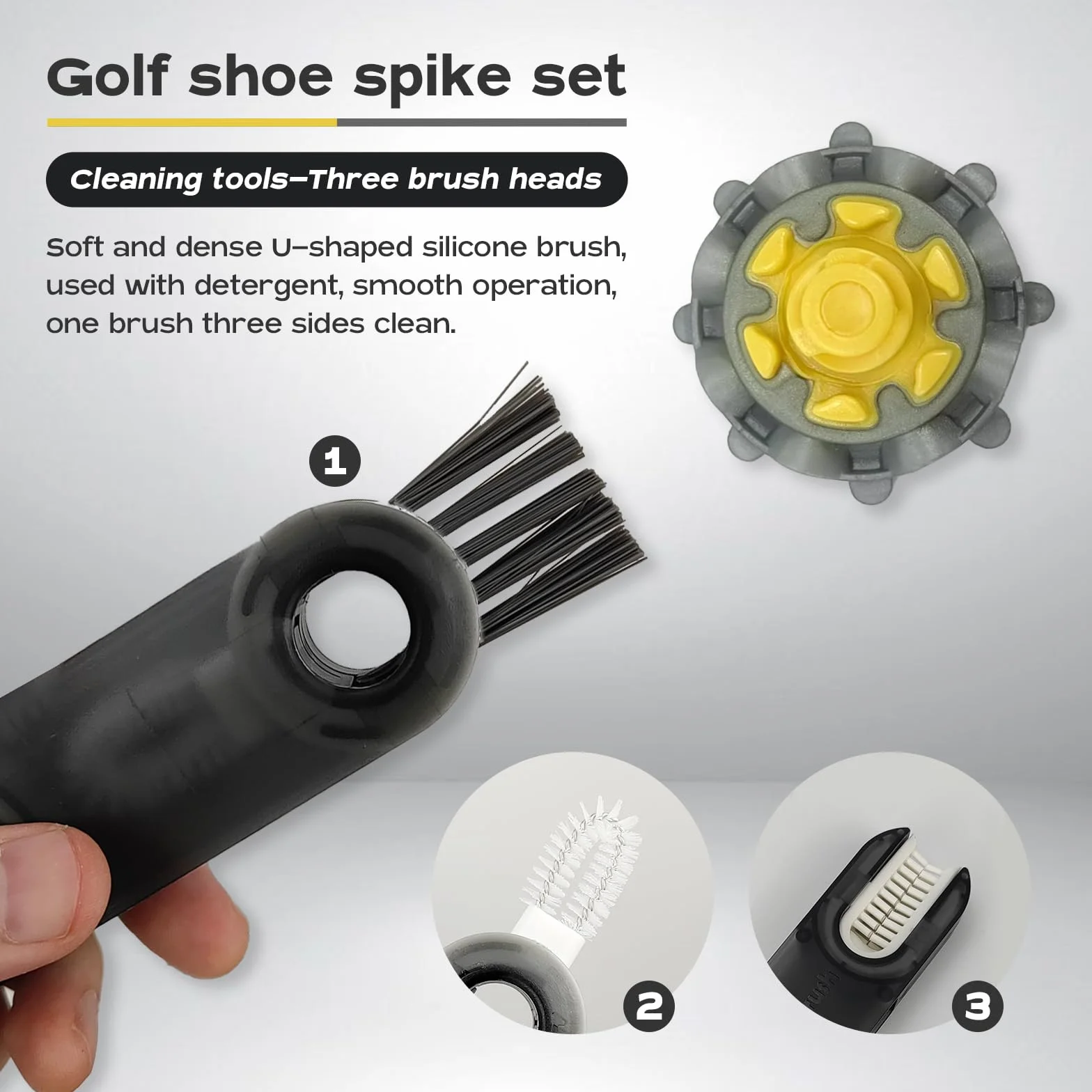 Juego de 12 Clavos de Golf, Clavos de Repuesto para Zapatos de Golf, con Cepillo de Limpieza y Herramientas de Repuesto.