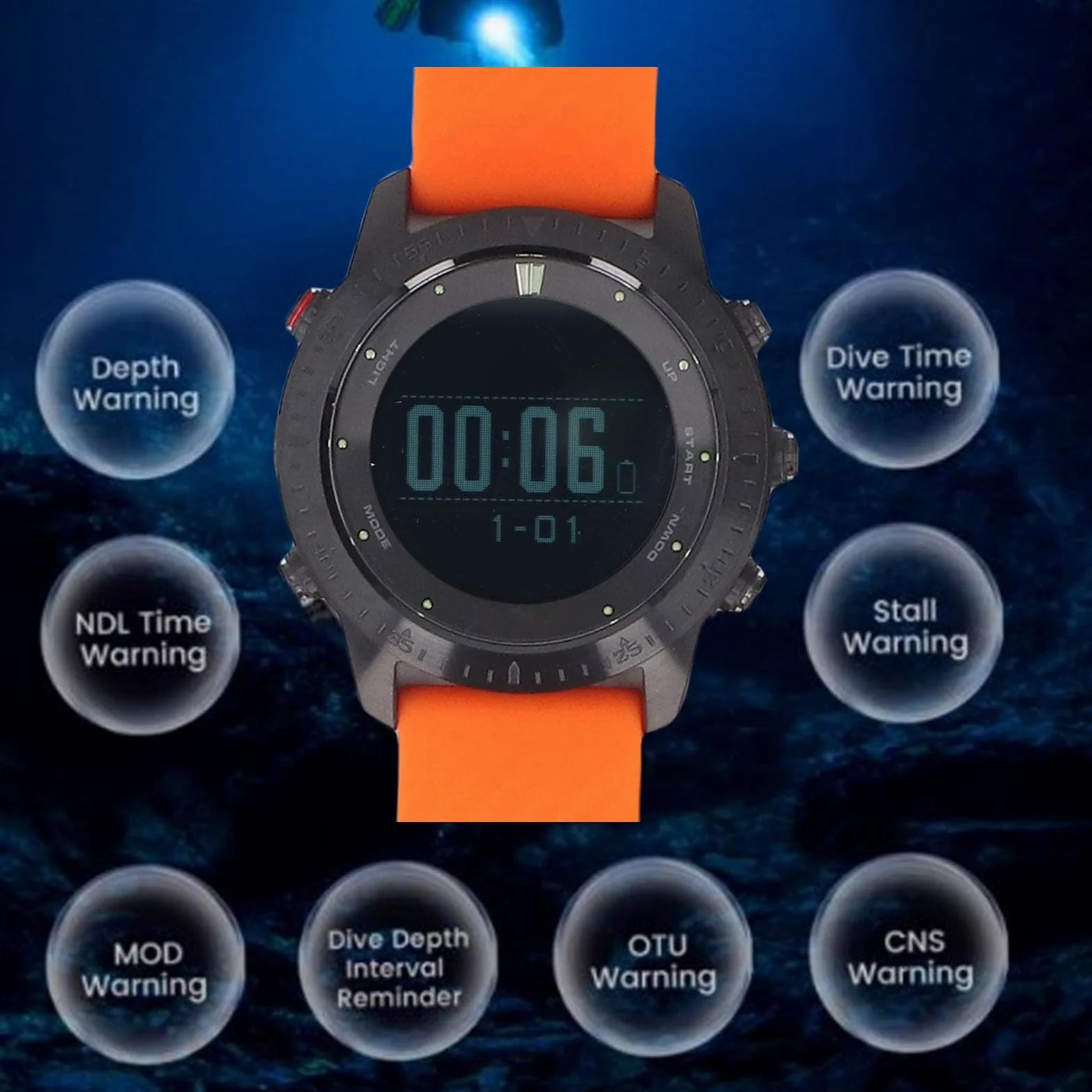 Reloj con Ordenador de Buceo, Impermeabilización Profesional, Batería de Larga Duración para Deportes de Buceo, Aleación de Ti