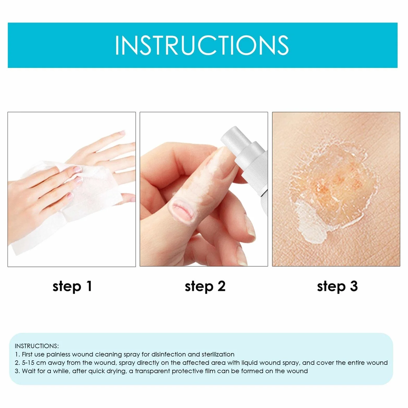 Yeso Líquido Bandage Spray 30ml Impermeable Transpirable Secado Rápido Película Protectora Heridas