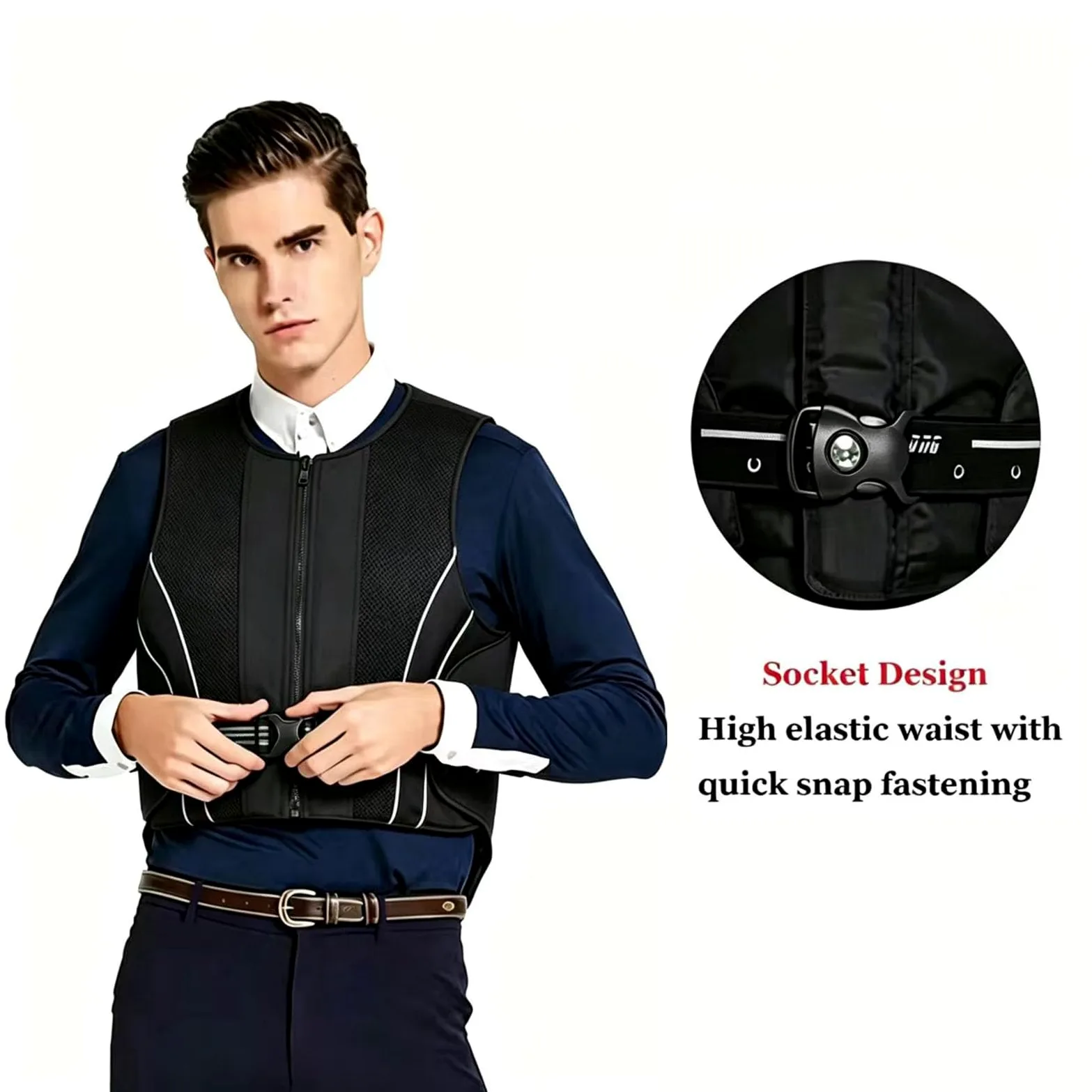 Chaleco protector ecuestre adultos espesado chaleco de absorción de choques protector del cuerpo del equipo de equitación ajustable