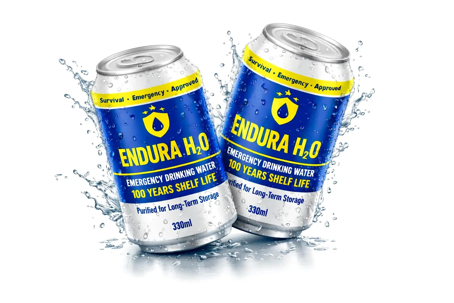 Agua Potable de Emergencia en Latas – Pack de 24 | Conservación hasta 100 años – Endura