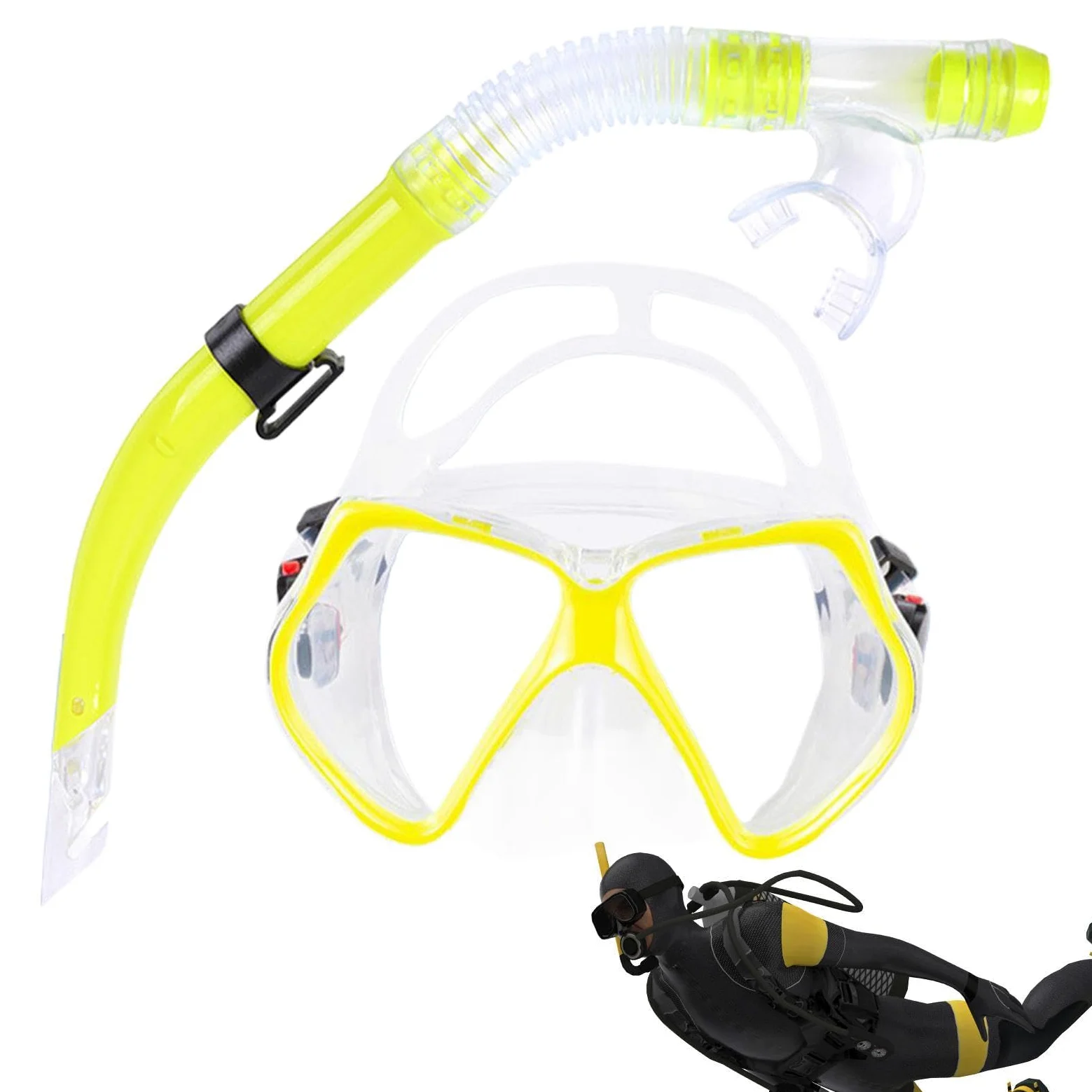 Set Snorkel para Niños Ajustable Antifugas Visión Panorámica | Gafas snorkel y equipo natación viaje Para Hombres, Mujeres, Jóvenes, Niños, Viajes al Aire Libre, Playa, Mar, Verano, y