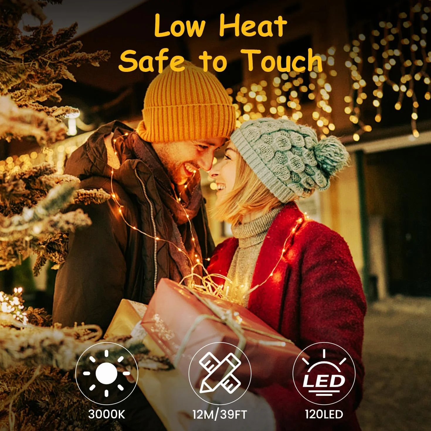 Guirnalda Luces LED Pilas 24M IP65 Impermeable 8 Modos Brillo Ajustable Control Remoto