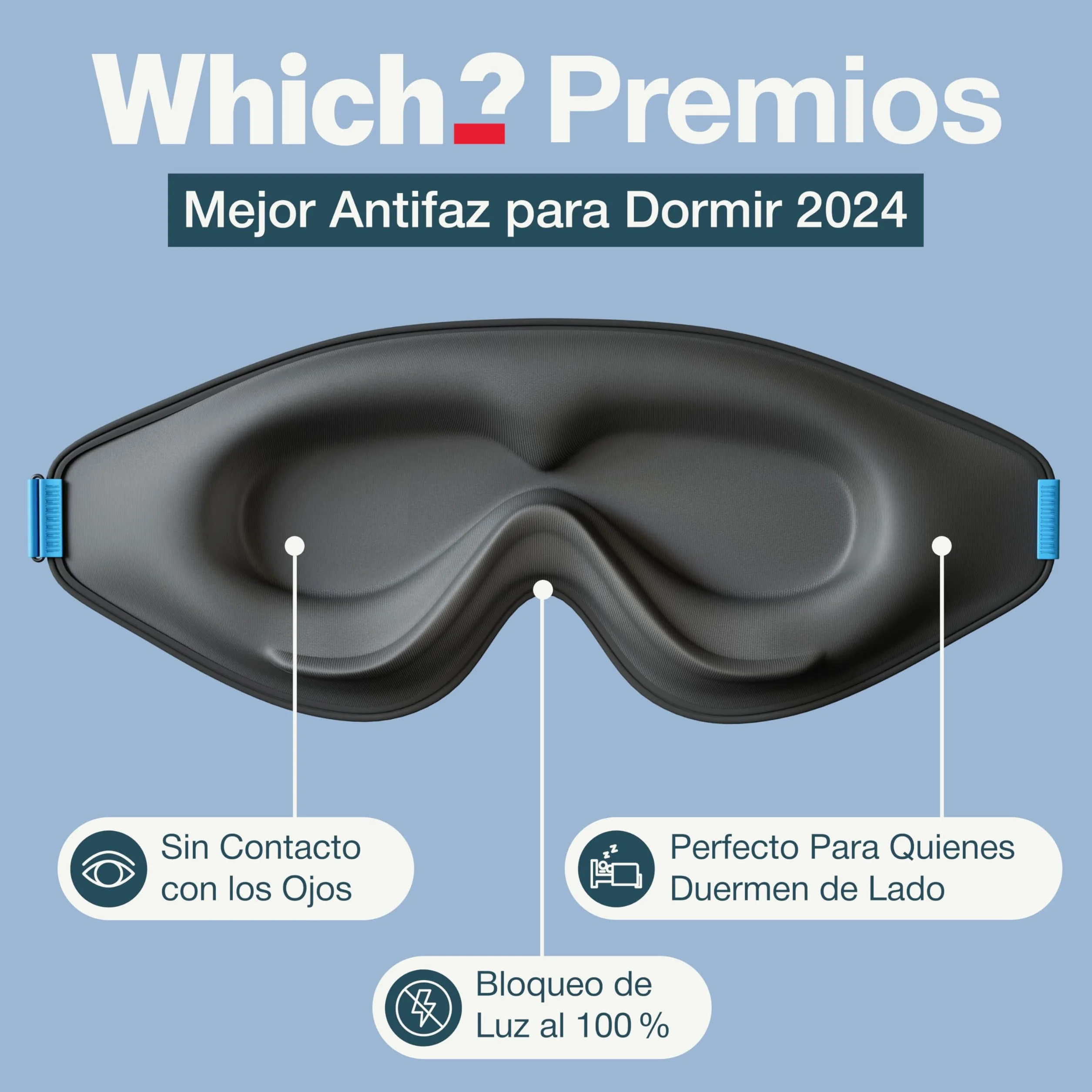 MyHalos Mask Antifaz para Dormir Mujer y Hombre 2022 Sin Presión con Bolsa de Almacenamiento
