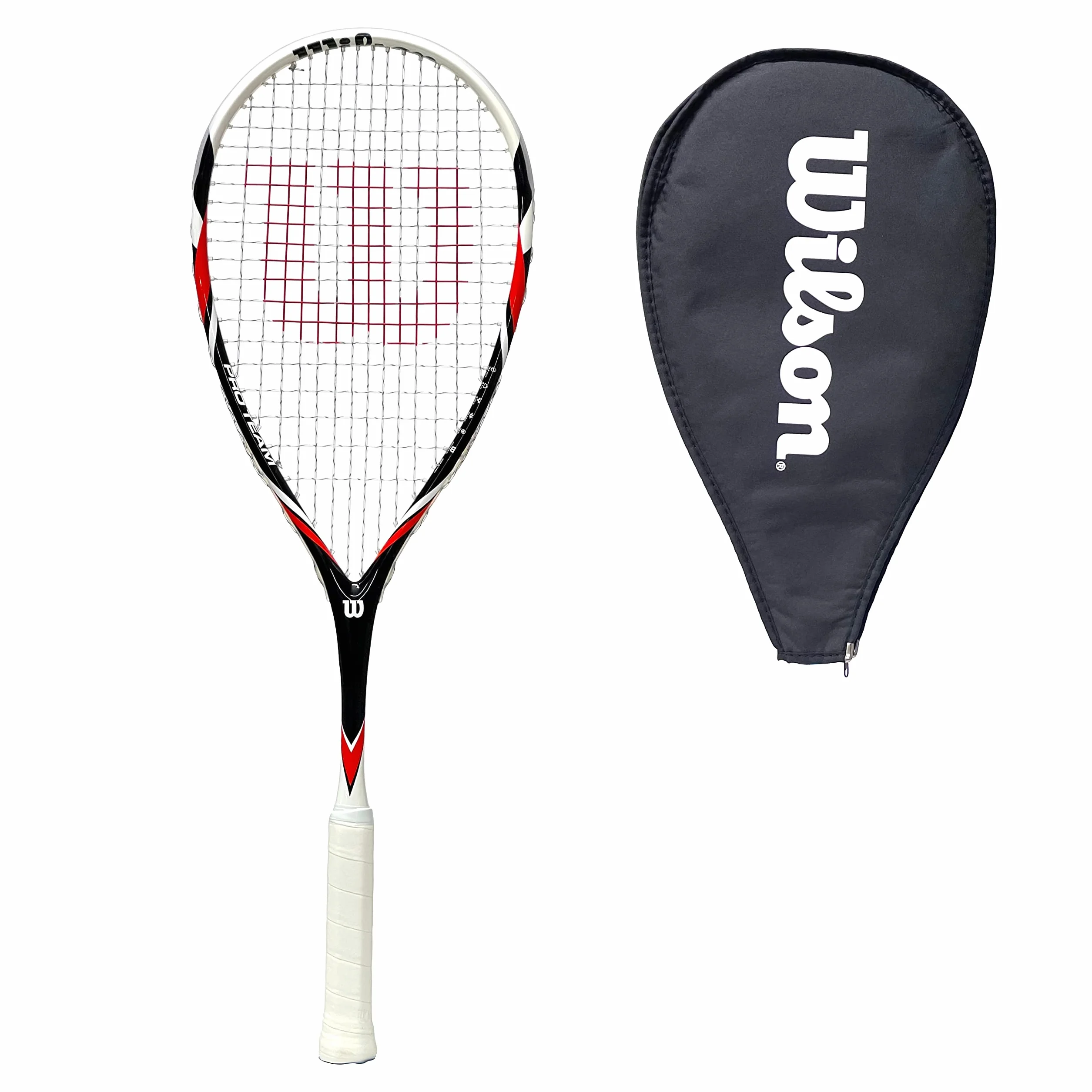 Wilson Pro Team Power - Raqueta de squash con cubierta para la cabeza