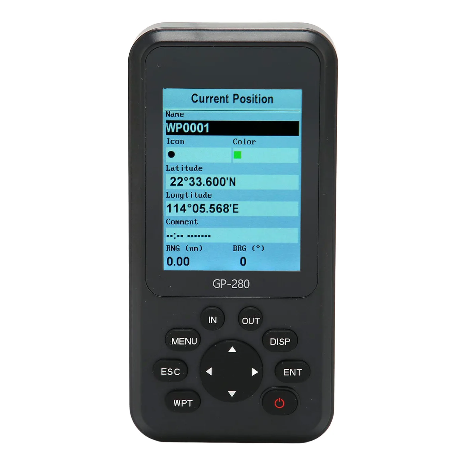 Navegador GPS Portátil, Pantalla a Color de 2,6 Pulgadas, Mini Navegación GPS con Alertas Visuales y de Audio, Batería Recargable de 1800mah para Vehículo Marino para Senderismo (Negro)