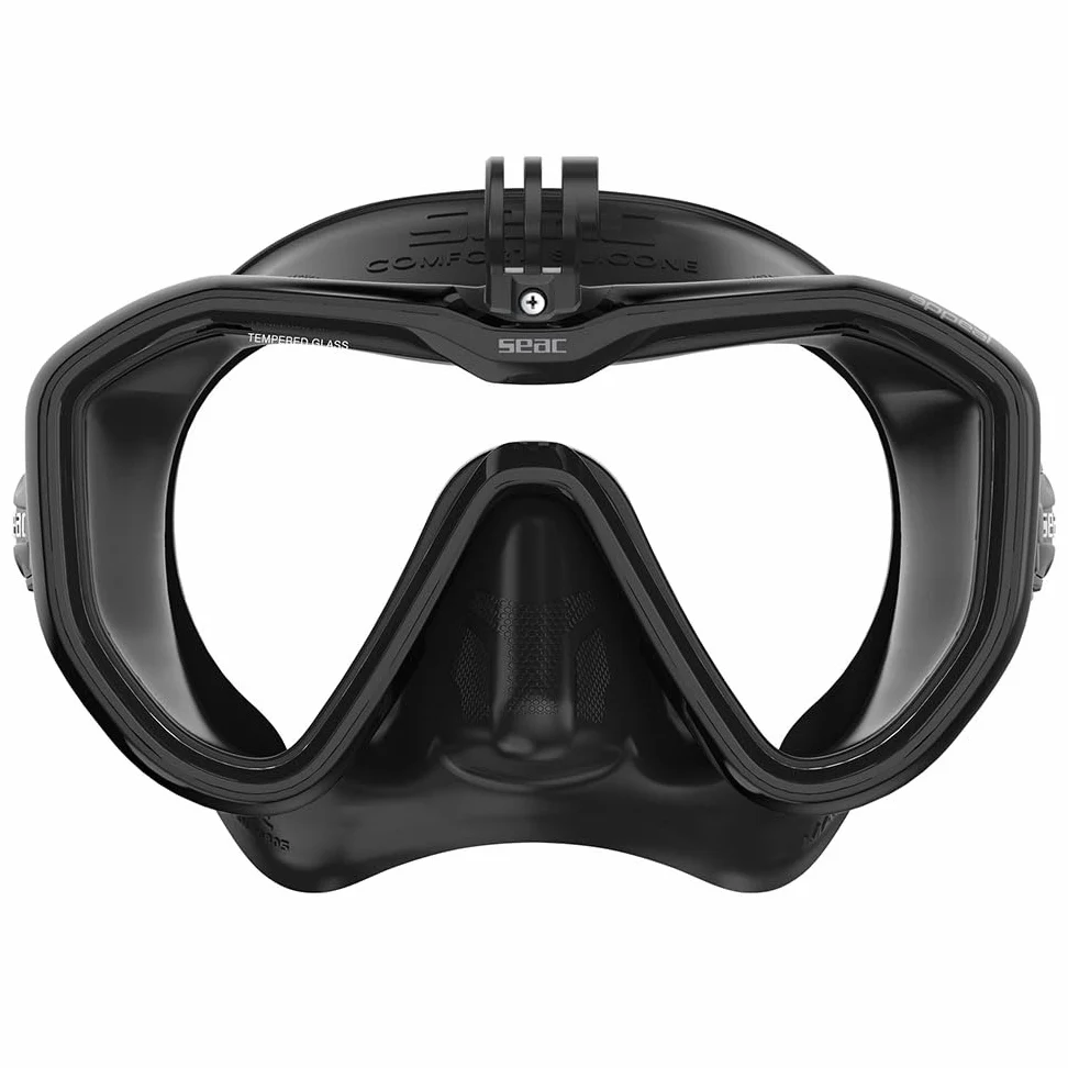 SEAC Appeal Pro, Made in Italy Single Lens Diving Mask with Universal Attachment for Action Cameras