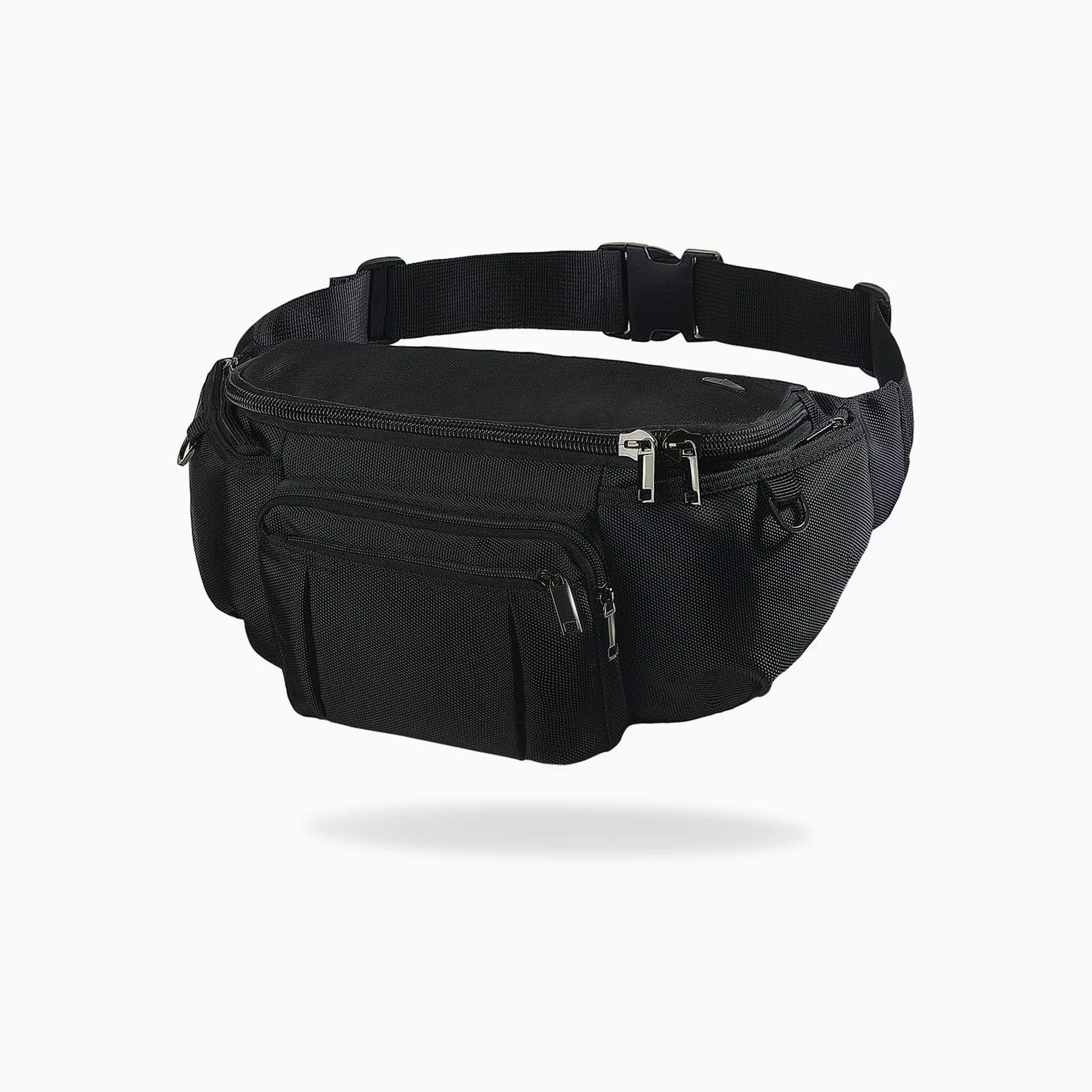 Cangurera deportiva para hombres y mujeres, riñonera para exteriores con 6 bolsillos con cremallera, nailon 1680D, gran capacidad con cinturón ajustable para viajes, senderismo, ciclismo,