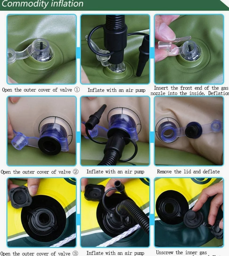 NAKEAH Kayak Inflable for 2 Personas, Kayak Inflable Plegable de PVC for Pesca y Buceo con Soporte de Peso