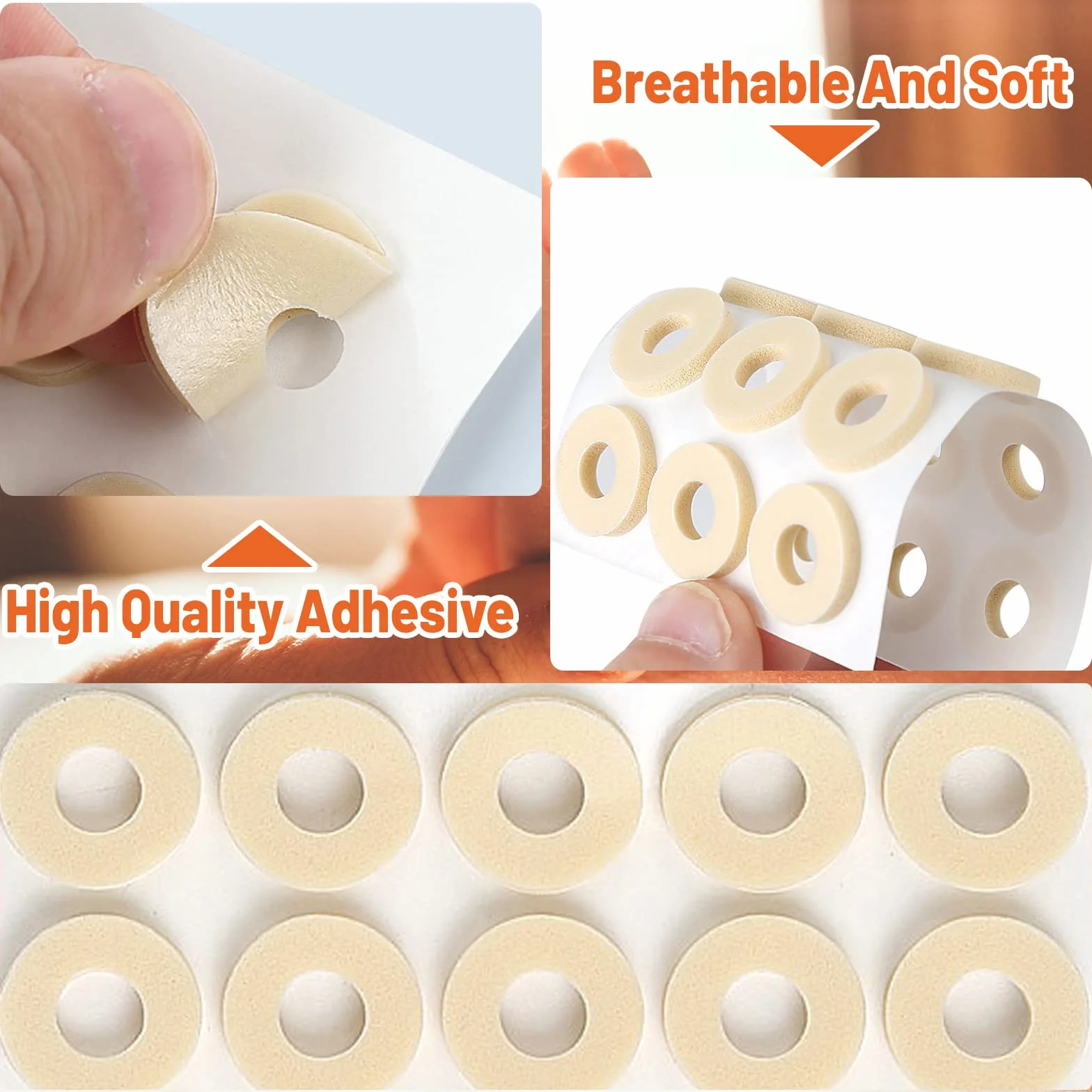 Almohadillas autoadhesivas para callos, 90 cojines de maíz de espuma de látex suave, antifricción, reducen dolor de pies y talón
