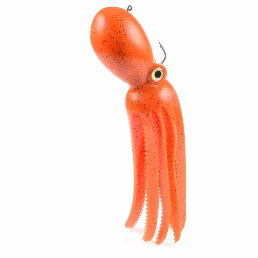 Pulpo Artificial Jig Head con señuelo con Falda de Plomo de Cola Larga para Pesca de Agua Salada Big Game (PVC, 9cm/18cm/24cm, opción
