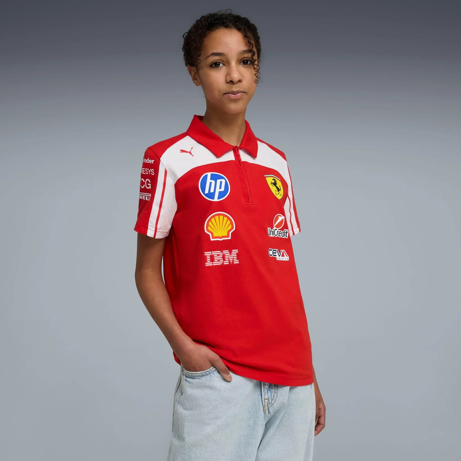 PUMA Scuderia Ferrari F1 2026 Polo del Equipo para niños - Rojo