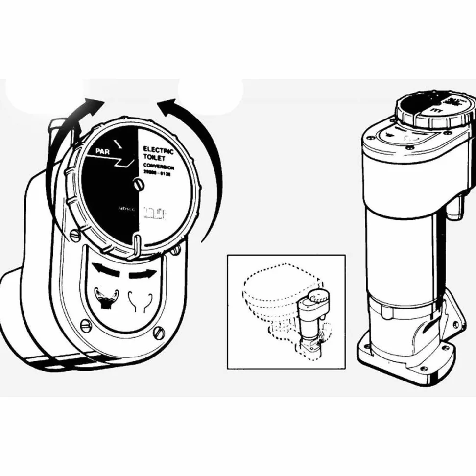 BTK - Kit de conversión y transformación de bomba de mano eléctrica Jabsco 29200-0120 - Recambio fácil blanco - Servicios higiénicos - Aspirador de agua de mar para enjuague de inodoros