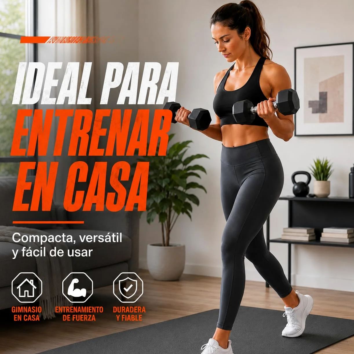 Mancuernas Hexagonales – Set de pesas y mancuernas de hierro fundido con recubrimiento de goma, para mujer y hombre, musculación fitness gimnasio en casa, 1/2/3/4/5/6/8/10 kg (par) y 12.5/15/20 kg