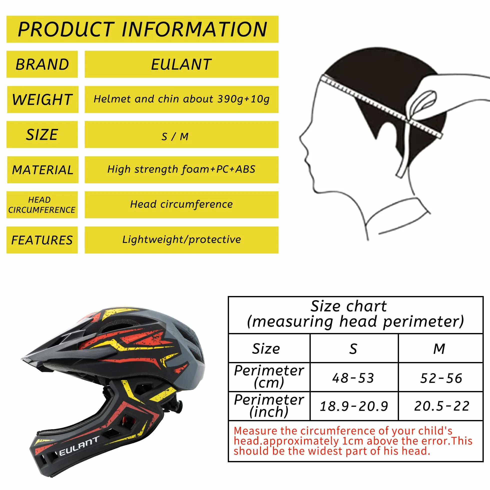 EULANT Casco de Bicicleta con Mentonera Desmontable para Niño,Ligero Casco Integral Niños para Bici MTB BMX Ciclismo Moto Patinaje Scooter Skate Hoverboard