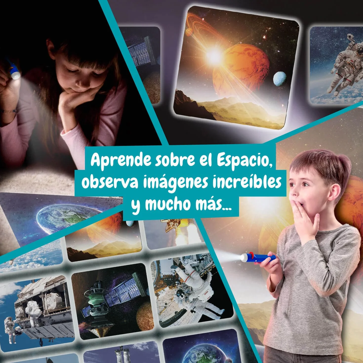 Science4you Proyector Espacial Infantil - Linterna Planetas Sistema Solar, Proyector Planetario, Juguetes Espacio, Regalo 4+