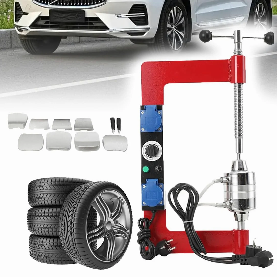 Kit de reparación de neumáticos, máquina de curado de parches eléctrica con control automático de temperatura (120 ℃-165 ℃) y temporizador (0-180 minutos) para vulcanización y reparación profesional