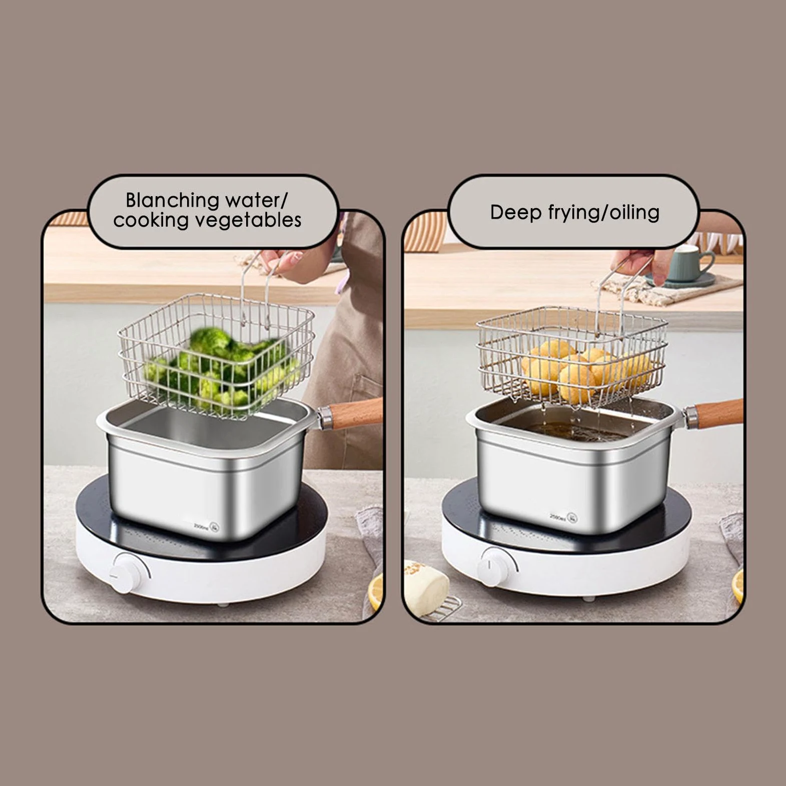 Juego de utensilios de cocina para camping, juego de ollas de campamento | olla cuadrada de 2500 ml, juego de cocina multifuncional para senderismo, equipo de camping, olla freidora, utensilios de
