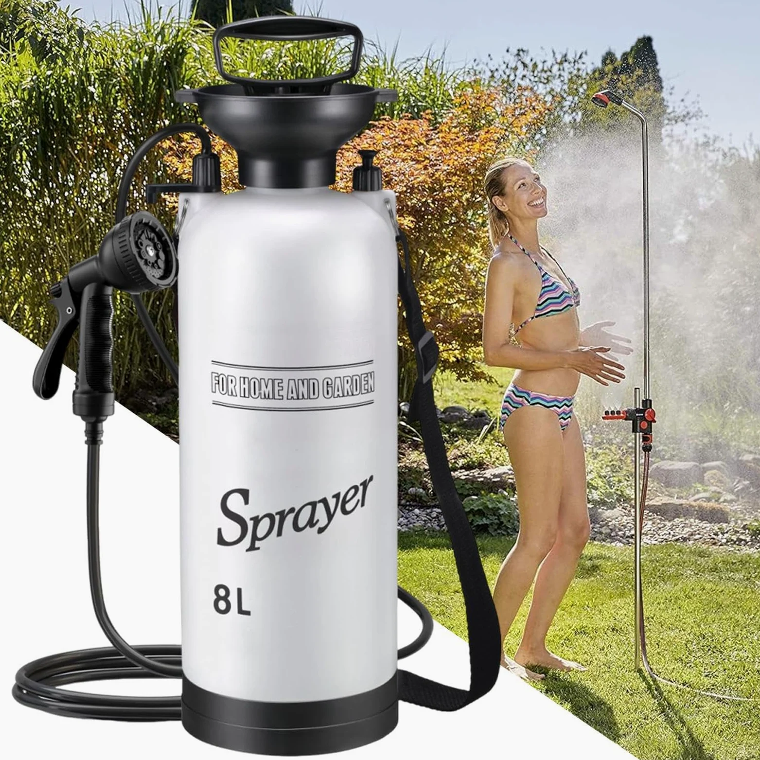 Genérico Ducha Portátil | Bomba de Agua para Ducha de Camping y Viajes - Pulverizador Manual para Lavar Bañar Bote Plantas Exteriores