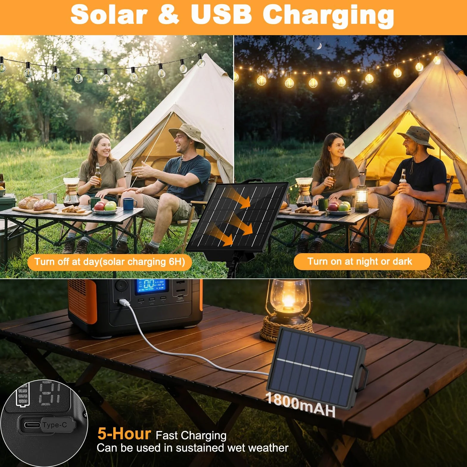Guirnaldas Luces Exterior Solar 12M 39.4Ft Lámparas Solares de Jardín con 14+1 G40 Bombillas 26 Perlas LED 19 Modos Impermeable