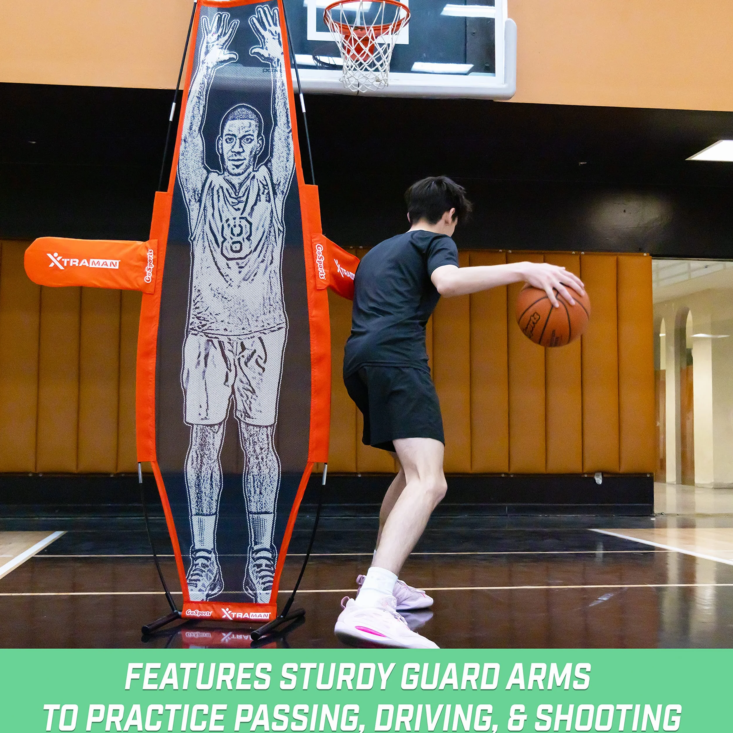 GoSports XTRAMAN - Maniquí defensor de entrenamiento para baloncesto