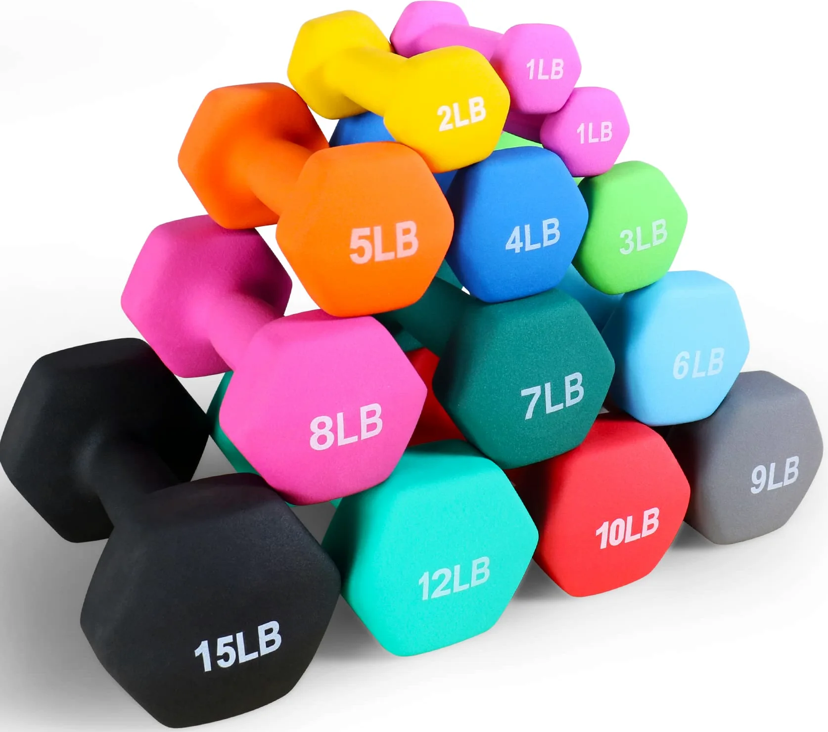 BalanceFrom Fitvids - Juego de Mancuernas (Neopreno, múltiples Opciones de Peso, 9,1 kg, 14,5 kg, 22,7 kg, 25,4 kg)