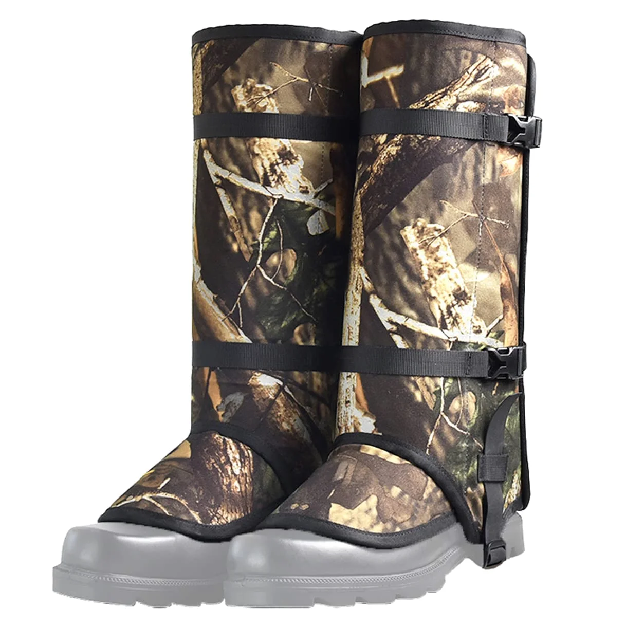 LANGWEI Polainas De Caza De Camuflaje, Polainas Impermeables Gruesas Ajustables para Botas De Nieve, Polainas De Serpiente Antidesgarro para Hombres, Mujeres, Caminar, Escalar, Esquiar
