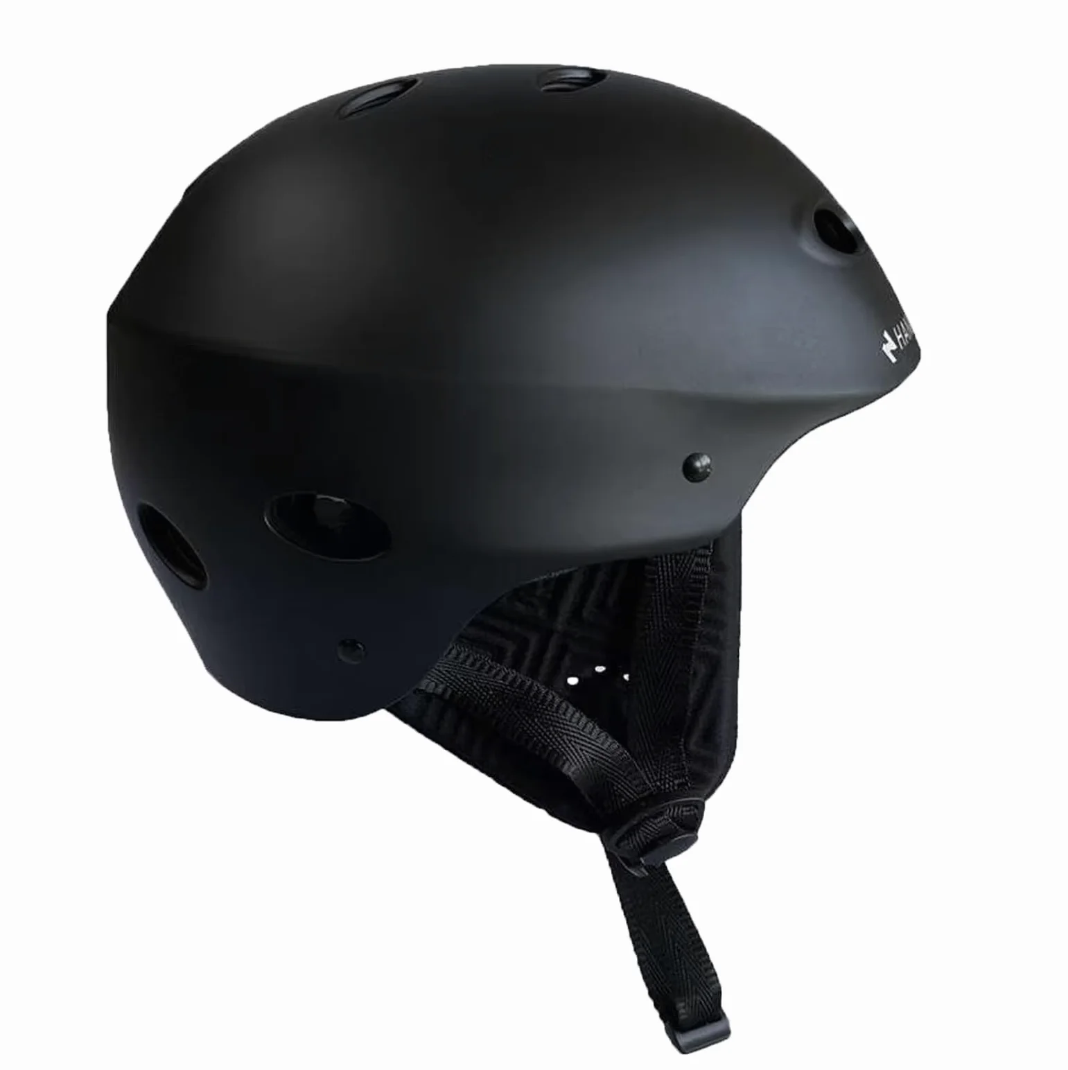 HANA Casco de protección náutica Unisex para Wakeboard, Paddle Kite, Kayak | Carcasa ABS y espuma EVA | Rueda de ajuste y protector tímpano extraíble | Negro