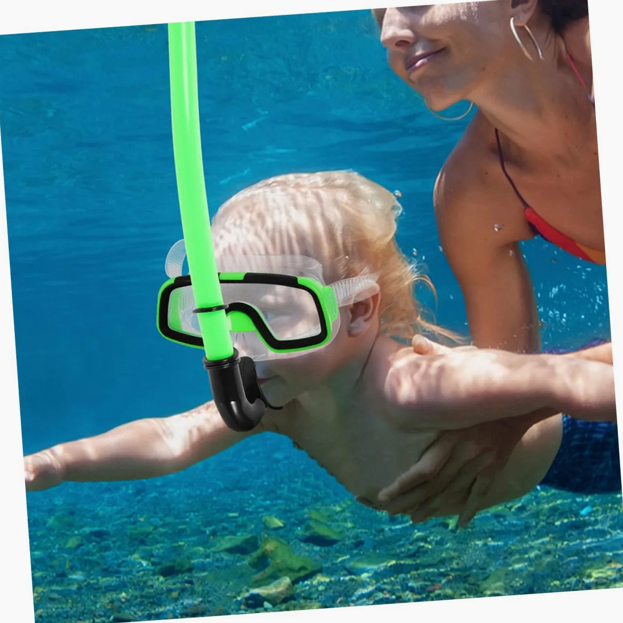 Healifty Gafas de Buceo Máscara de Snorkel para Equipo Compacto y Ligero Aletas Cortas para Nadar Snorkel para Principiantes