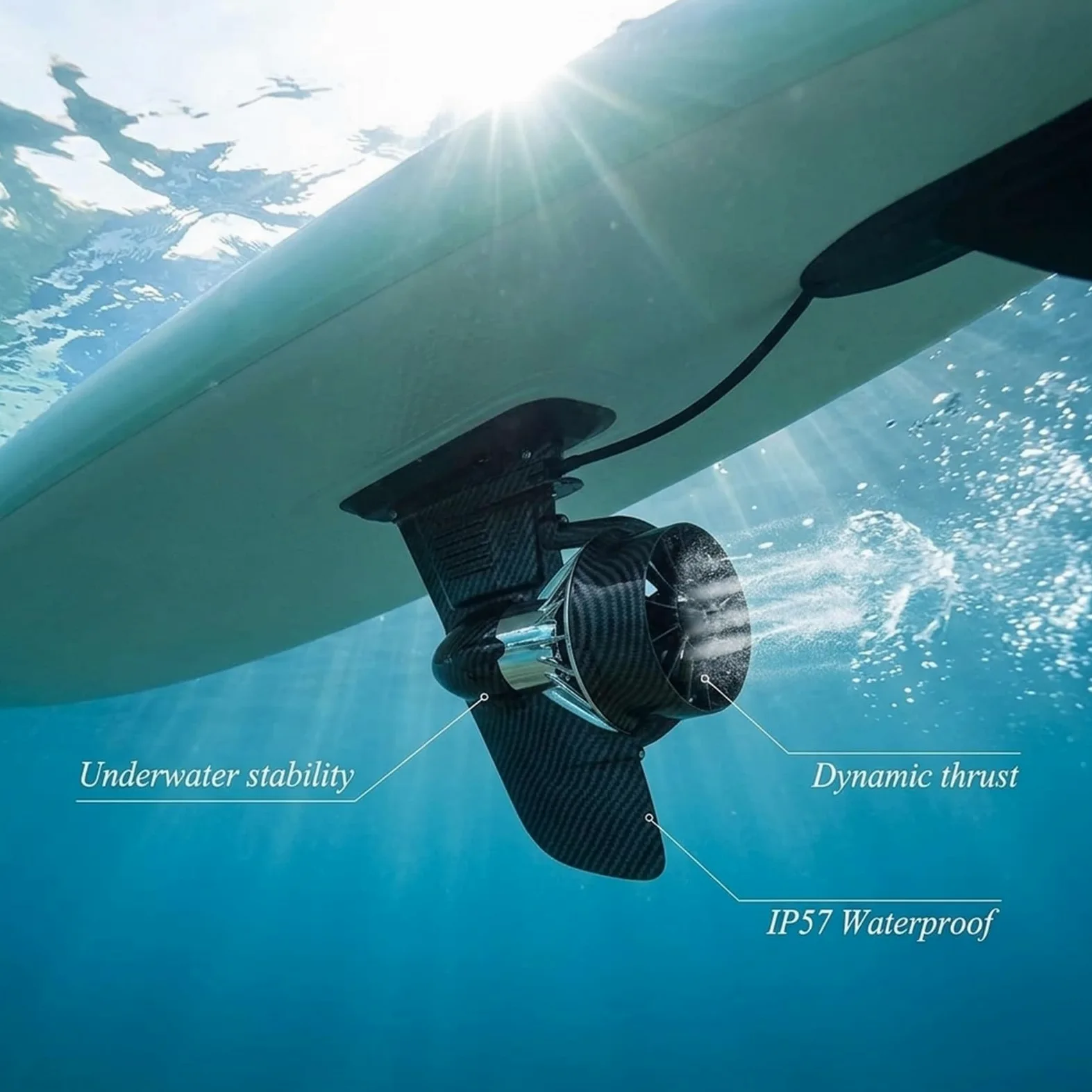 Motor Eléctrico para Paddle Board 24V 288Wh Kit Propulsión Subacuática para Kayak y Sup con Sistema Mando Inalámbrico Velocidad para Uso Marino Industrial