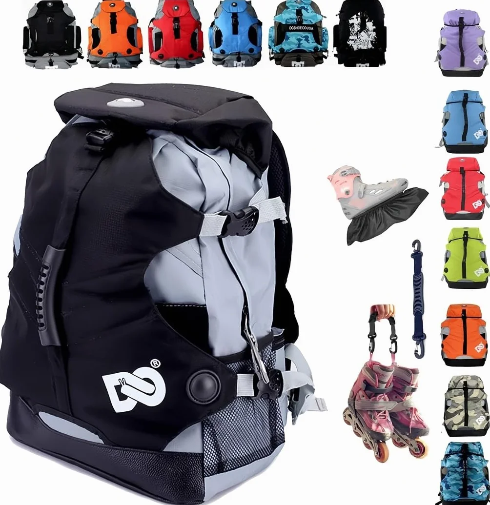 ZBH1985 Mochila para Patines con múltiples Compartimentos – Almacenamiento Externo para Patines en línea, Quad, artísticos y Zapatos de Patinaje sobre Hielo