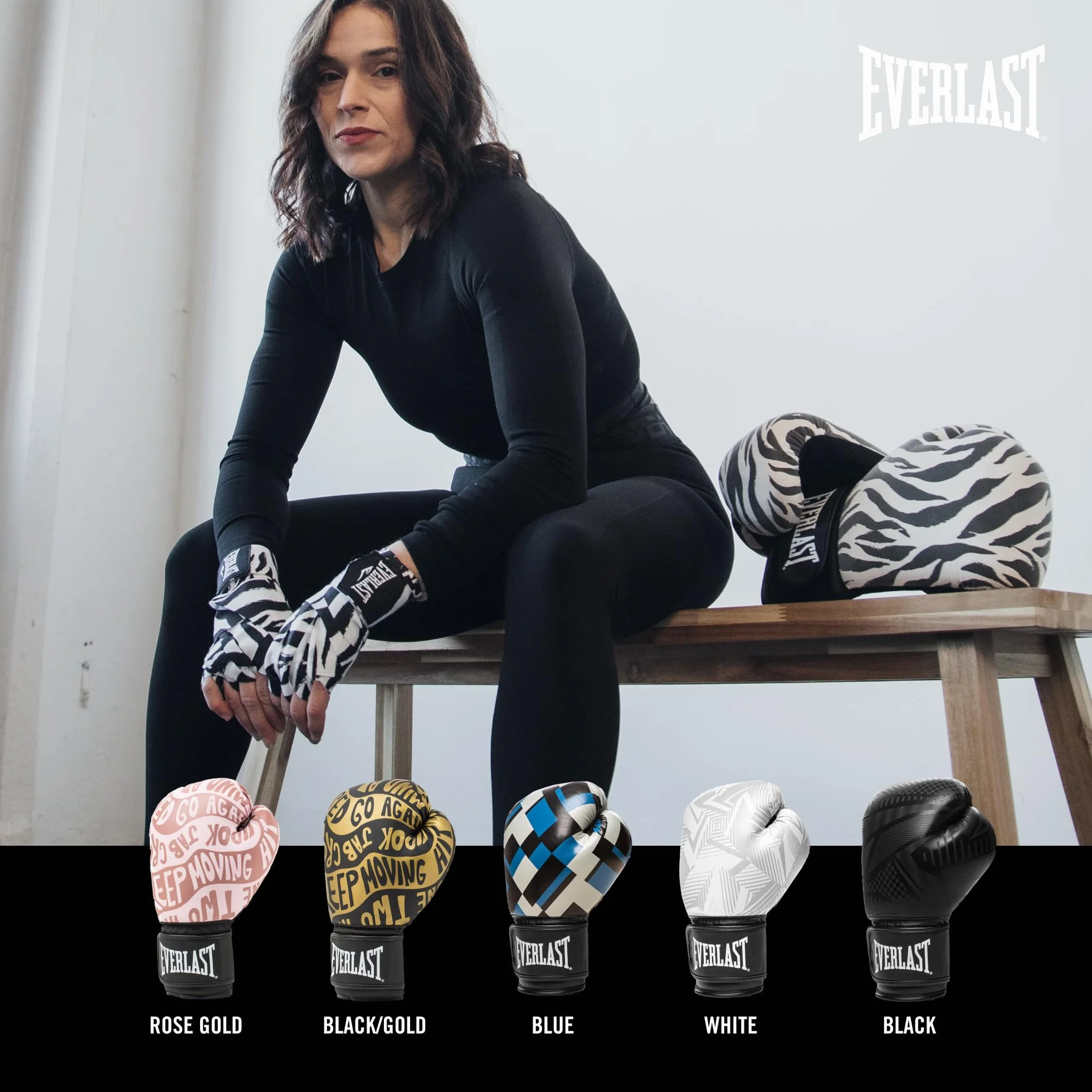 Everlast Spark Boxing Gloves Faux Leather for Bags Mitt Work & Fitness Classes Hook & Loop