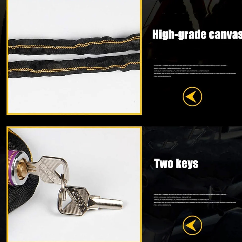Candado de Cadena de Alta Seguridad con 2 Llaves para Bicicletas, Motocicletas y más: Ideal para generadores, portones, patinetas, cochecitos y Scooters