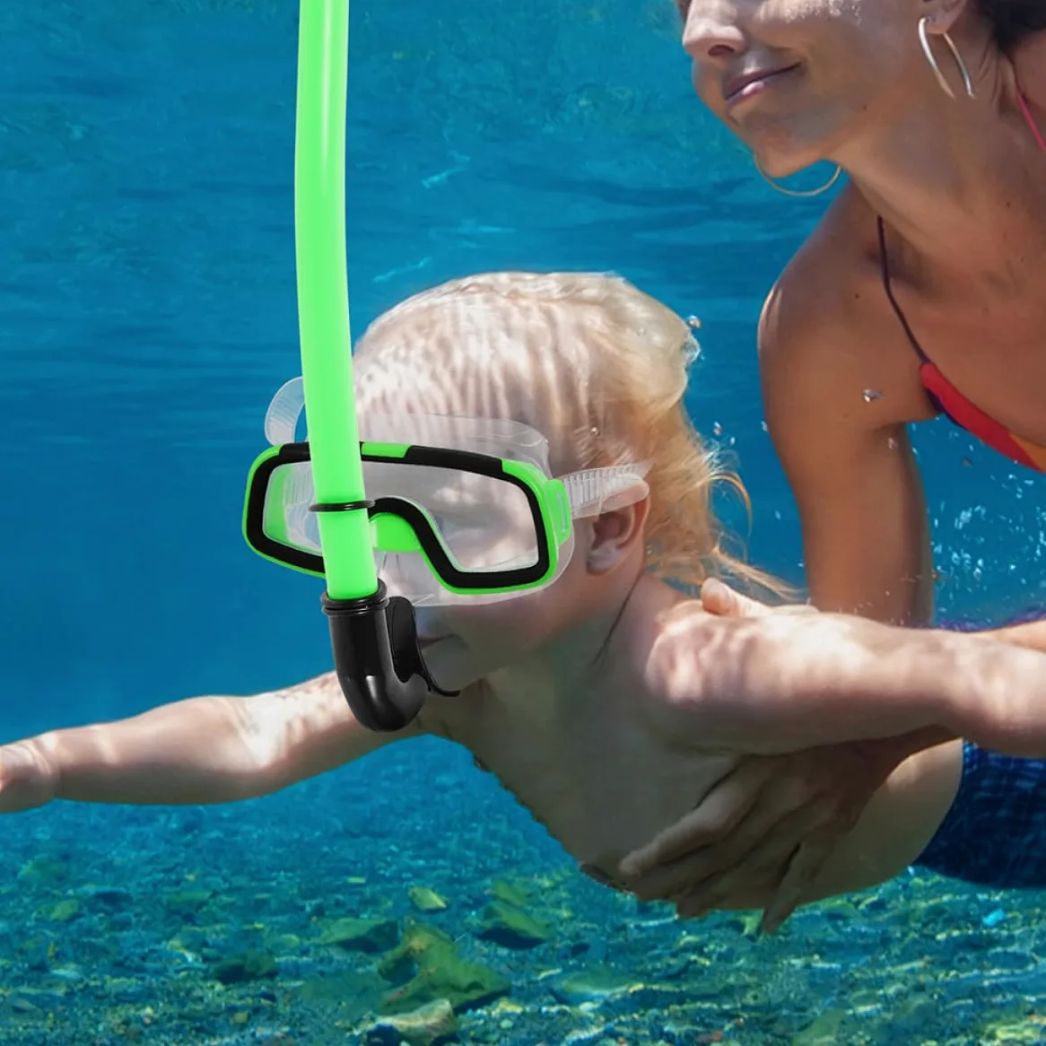 Toyvian Equipo de Snorkel Gafas de Buceo Semisecas y Aletas de Silicona Cómodas, Diseño Ergonómico para Snorkeling y Buceo Libre