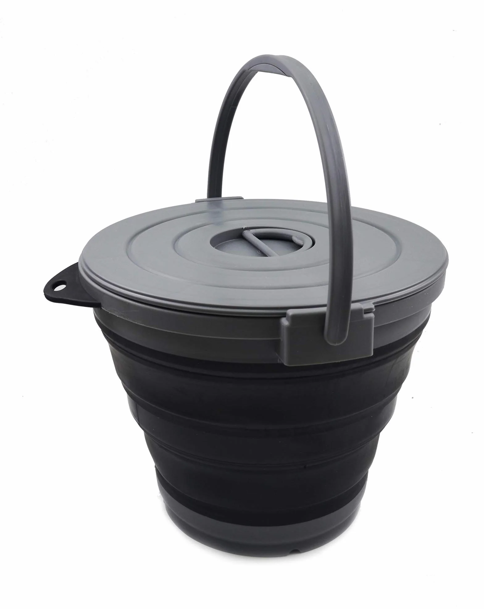 SAMMART Cubo de pesca plegable 10 litros con tapa bloqueo, cubo agua portátil plástico