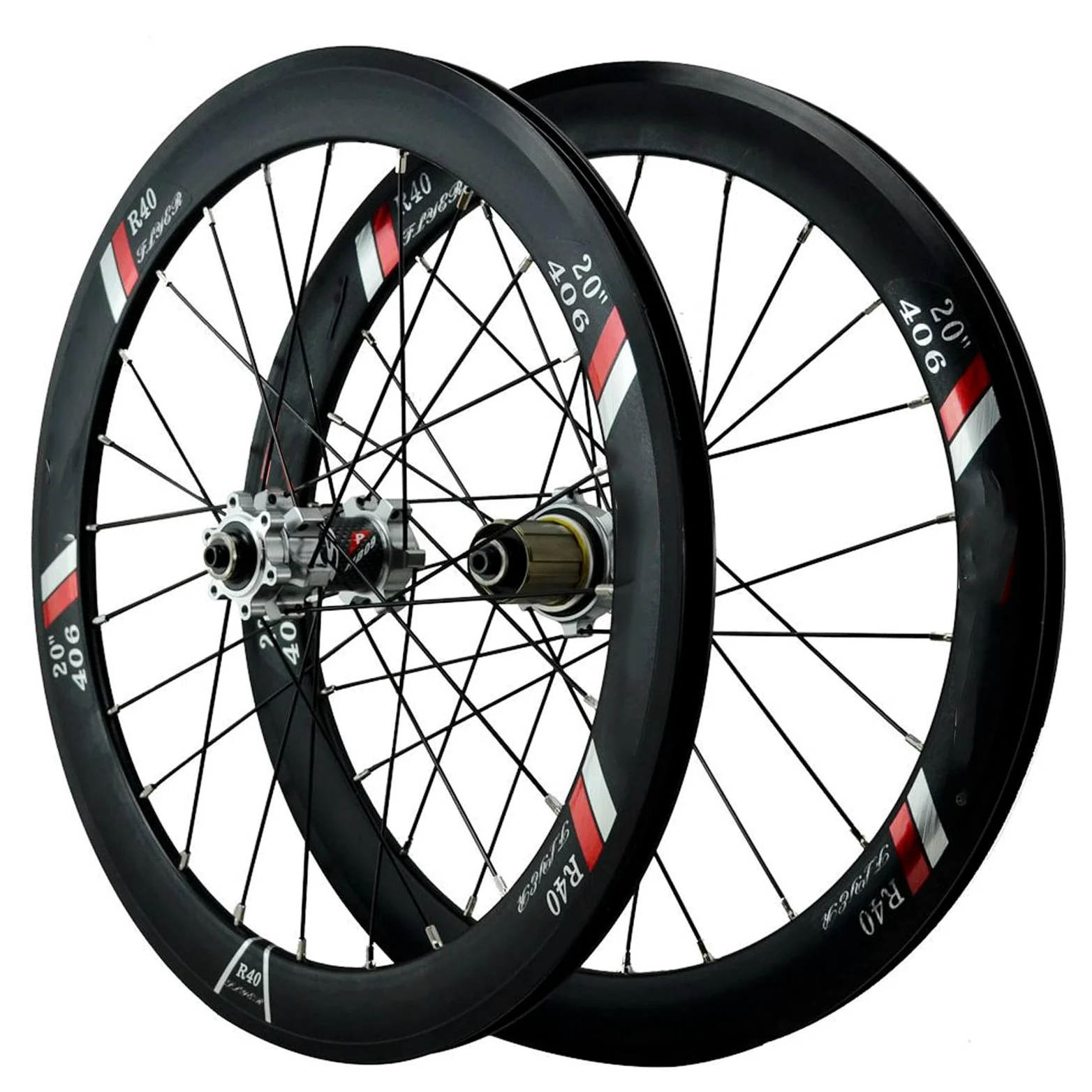 YLME Ruedas De Bicicleta, Juego De Ruedas 406/451 De 20 Pulgadas, Llantas De Bicicleta Plegables De 100 * 135 Mm Freno V/Freno De Disco Común, para 7-12 Velocidades,Plata,406