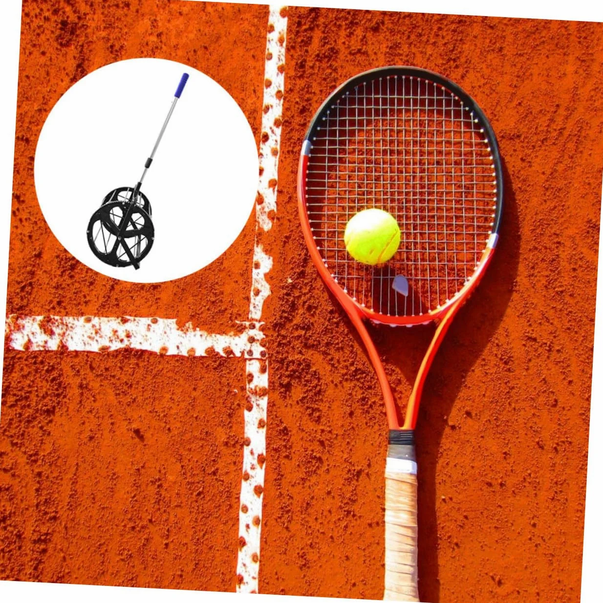 WOONEKY Cesta Recoge Pelotas Tenis Ajustable con Ruedas Capacidad Bolas para Entrenamiento Sin Agacharse