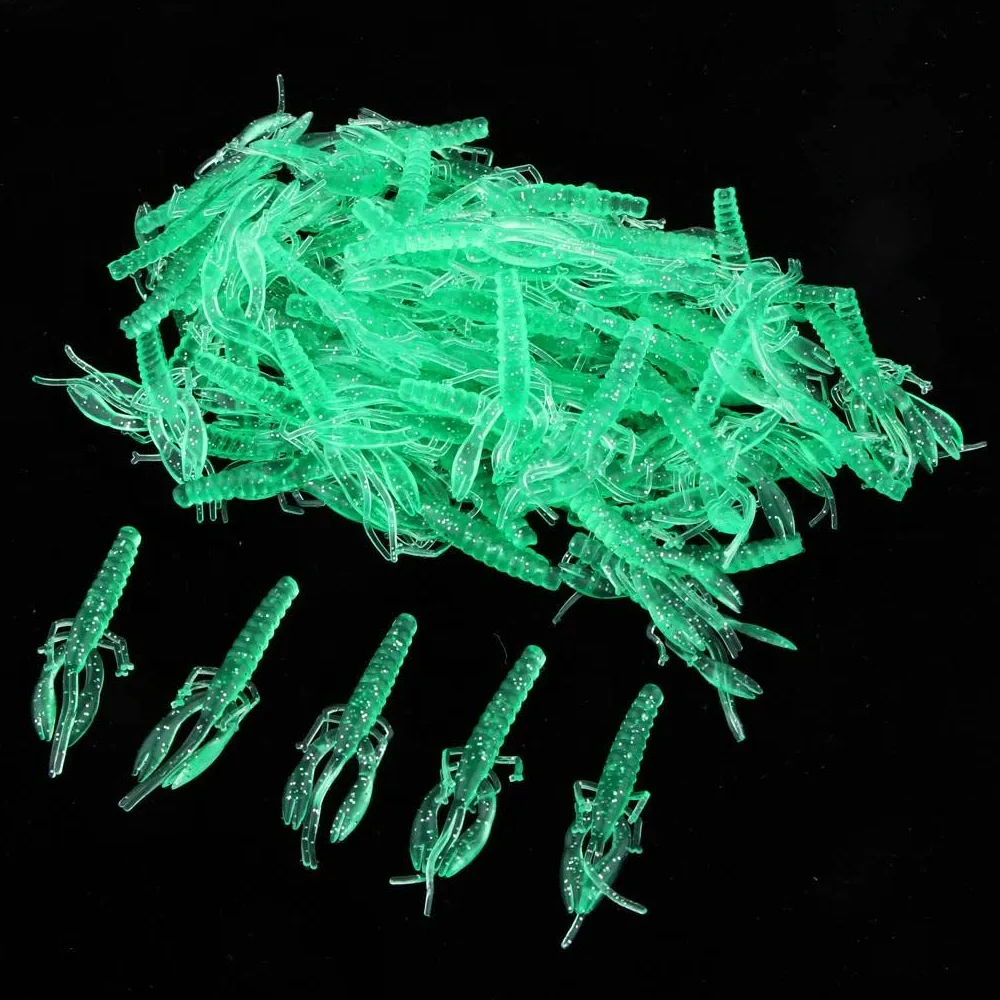 2 Paquetes Señuelos de Suave Señuelo Blando Cebo Artificial Grub Cangrejo en Silicona PVC Flexible con Gran Vibración Y Compatible con
