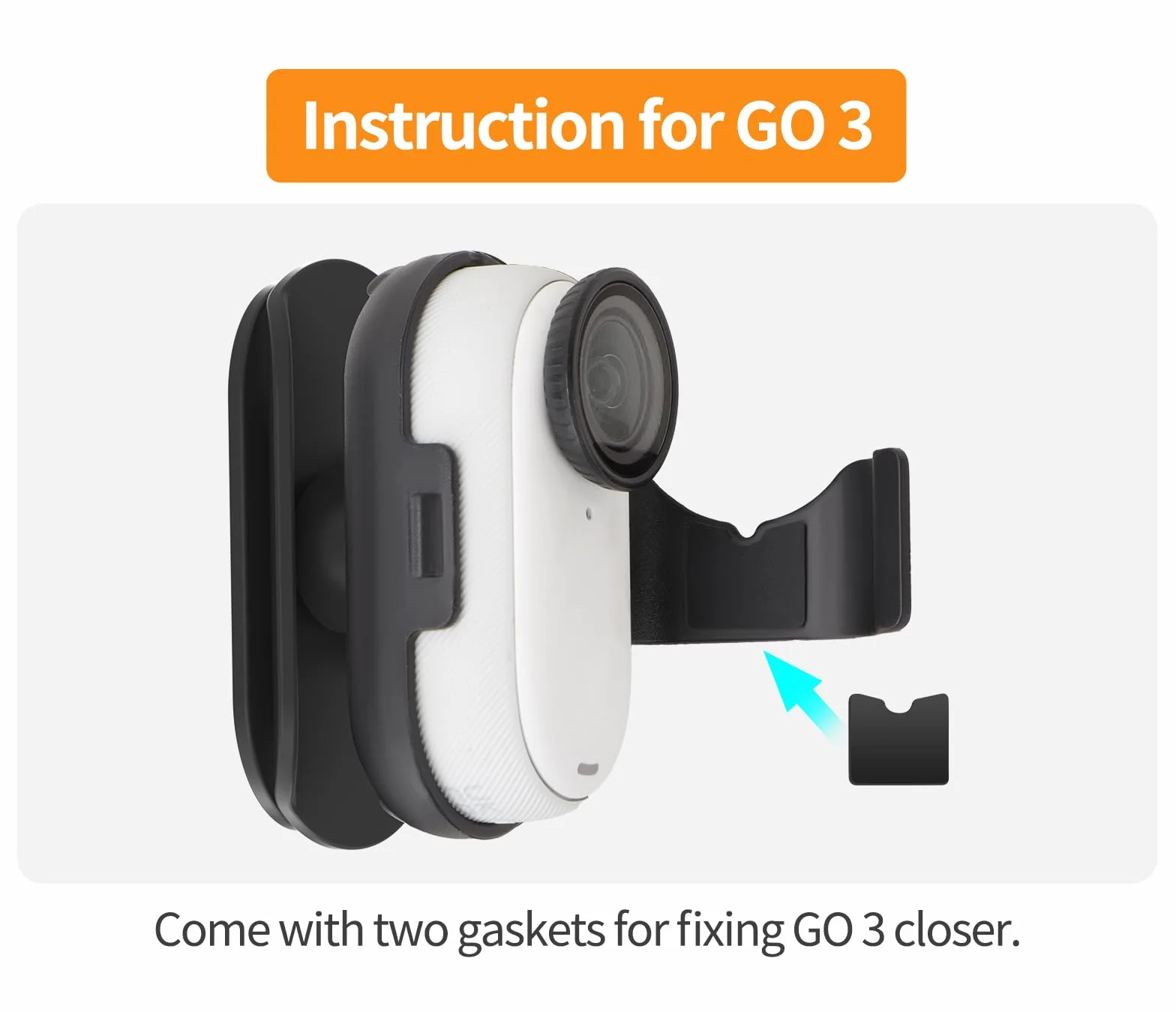 Soporte de clip para sombrero Insta360 Go 3S/Go 3 con dos cuñas de rotación de 360°, vista POV, fácil instalación para accesorio de cámara de acción